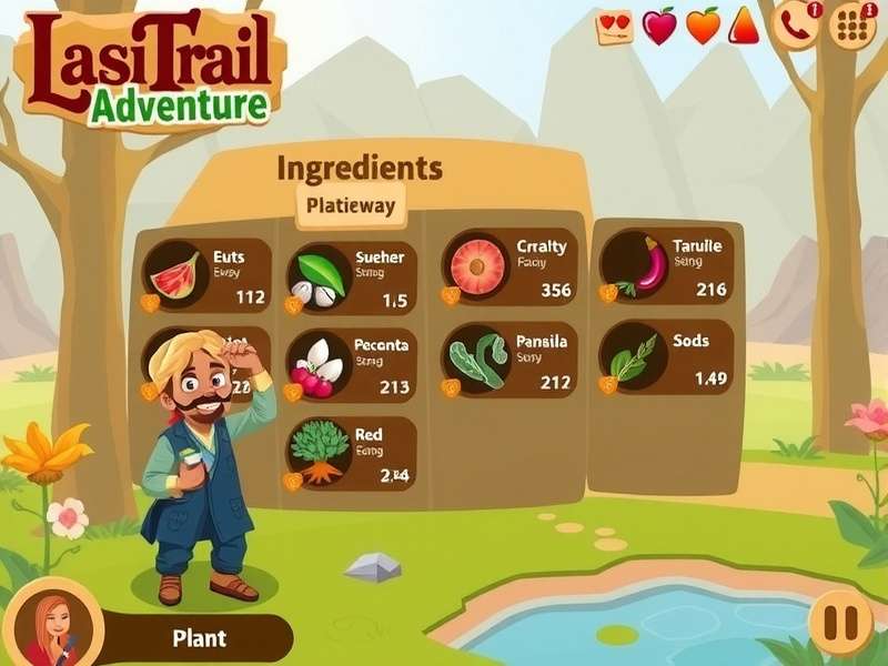 Lassi Trail Adventure ingredient collection interface